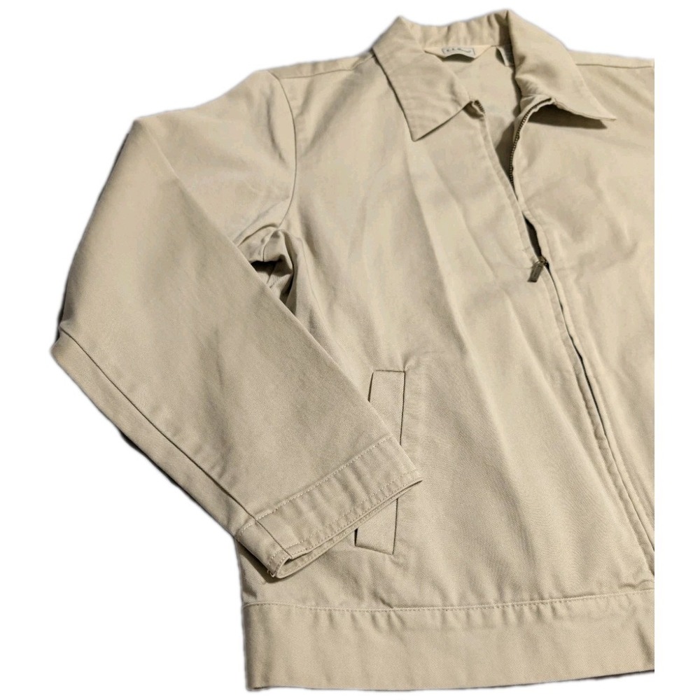 L.L.Bean Womens Beige Harrington Jacket Size 14 Full Zip Cotton Swing Coat - Picture 6 of 7